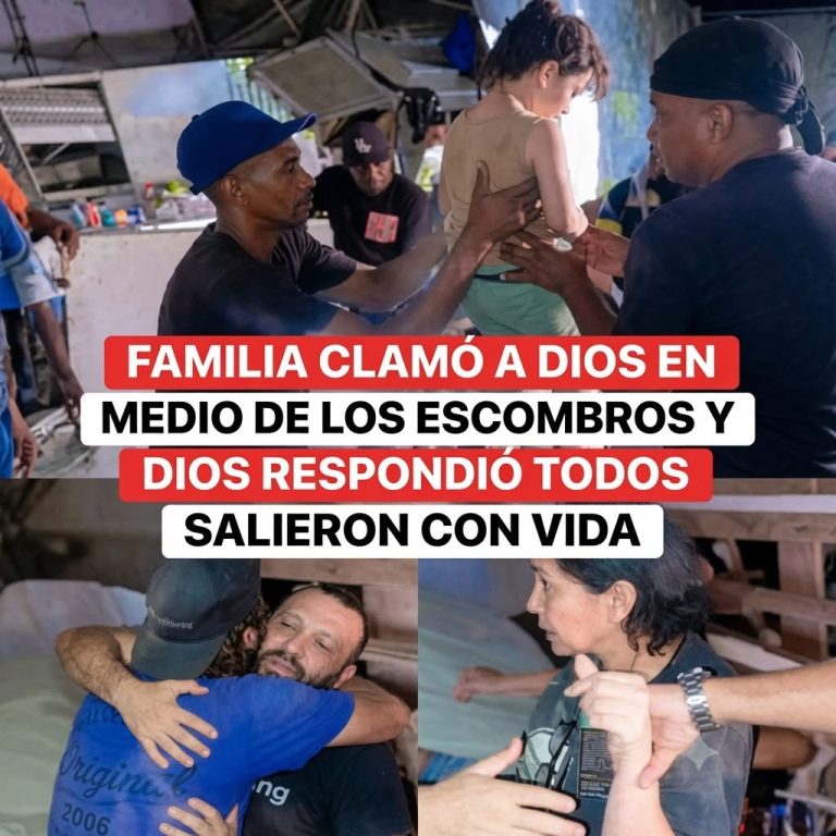 Familia sobrevive tras quedar atrapada entre los escombros y su historia conmueve a miles de personas