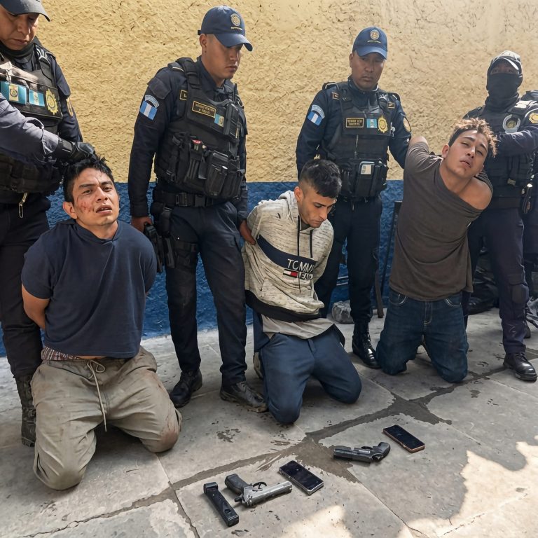 PNC captura a tres personas señaladas por robos armados y decomisa armas, municiones y teléfonos celulares