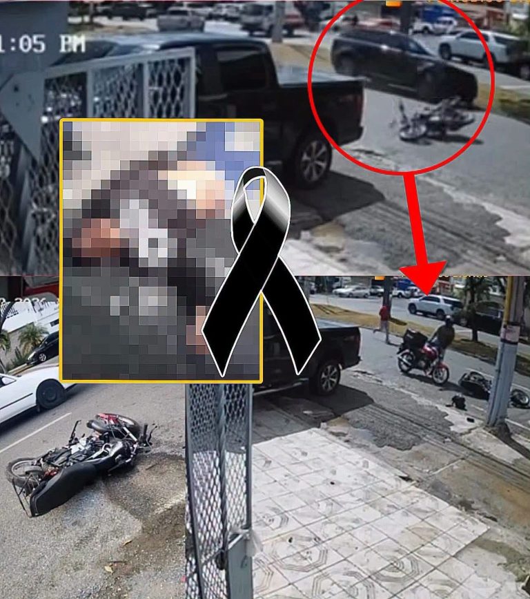 Impactante accidente entre una camioneta y una motocicleta quedó registrado por una cámara de seguridad