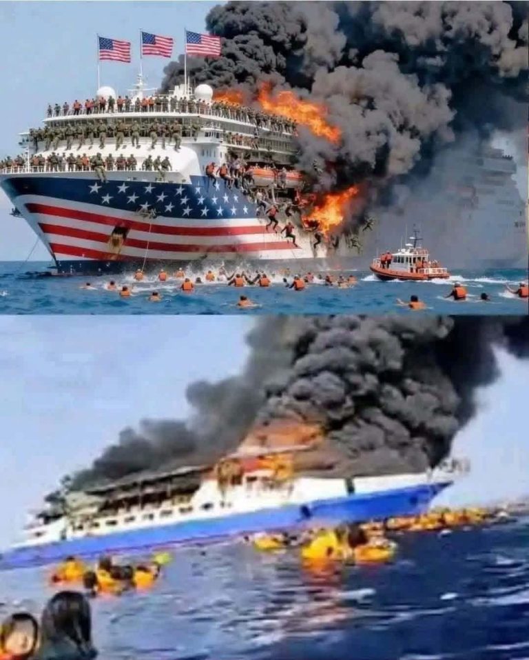 Impactantes imágenes de un barco en llamas se vuelven virales: esto es lo que realmente se sabe