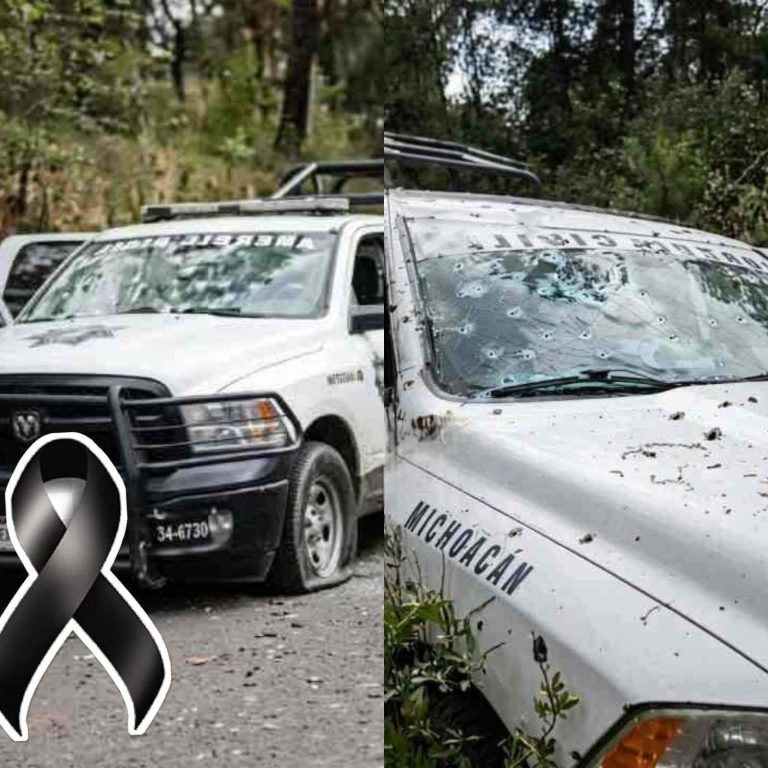 Imagen de patrullas atacadas en Michoacán vuelve a circular como si fuera una noticia reciente