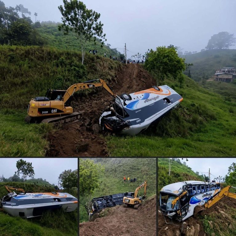 AUTOBÚS TERMINÓ FUERA DE LA CARRETERA… LAS IMÁGENES DEL OPERATIVO CAUSARON GRAN IMPACTO