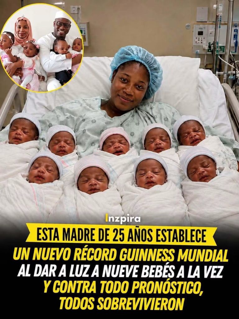 MUJER DE 25 AÑOS DA A LUZ A NUEVE BEBÉS EN UN SOLO PARTO… EL CASO MARCÓ UN RÉCORD MUNDIAL