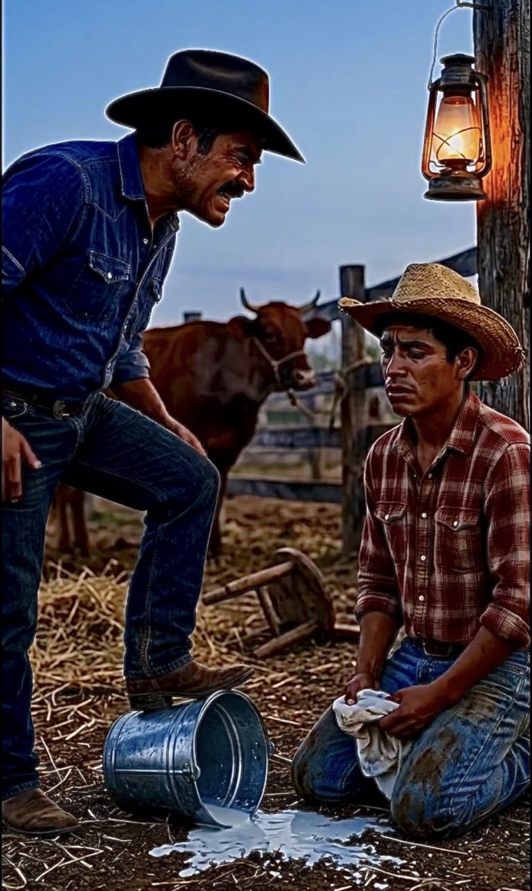 El joven peón humillado en el establo