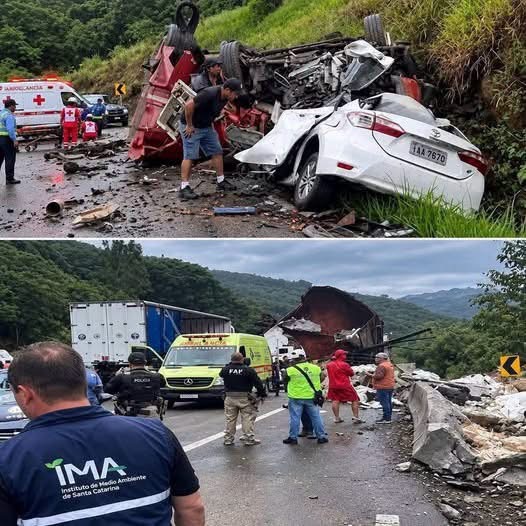 Accidente entre camiones y un automóvil provoca una gran movilización en carretera de Brasil