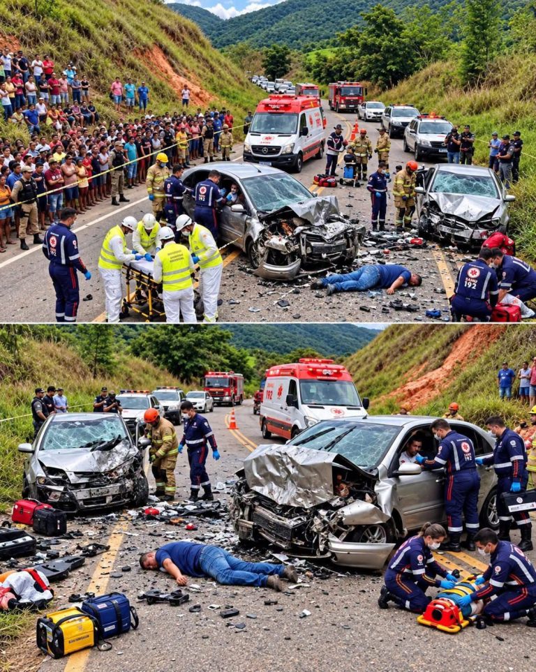 Impactante choque entre dos vehículos moviliza a equipos de emergencia en una carretera